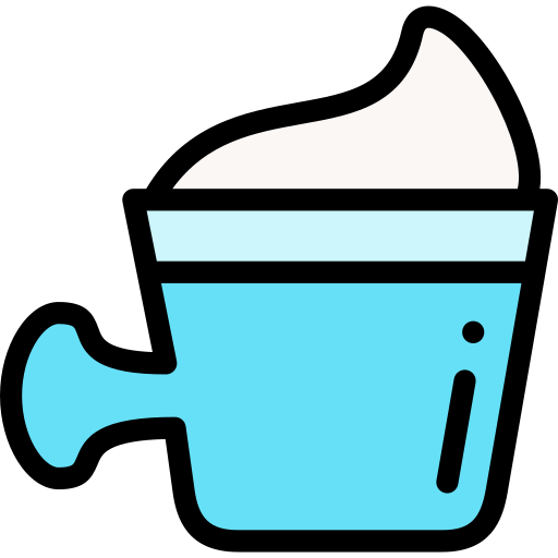 Blue bowl with creamer inside of it.

Icon from magnific.com