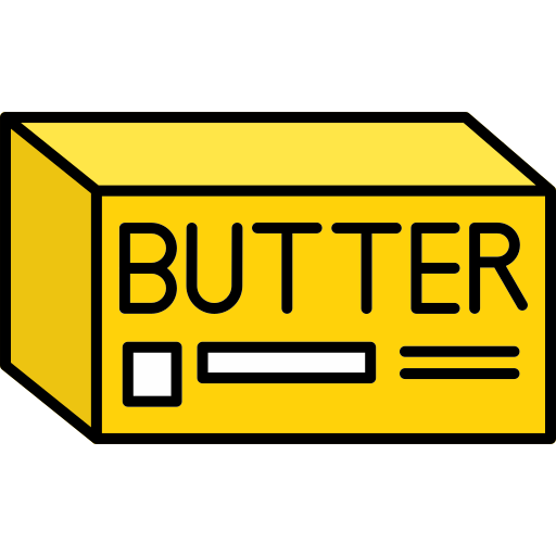 Yellow block of butter with 'BUTTER' text on a white background

Icon from magnific.com