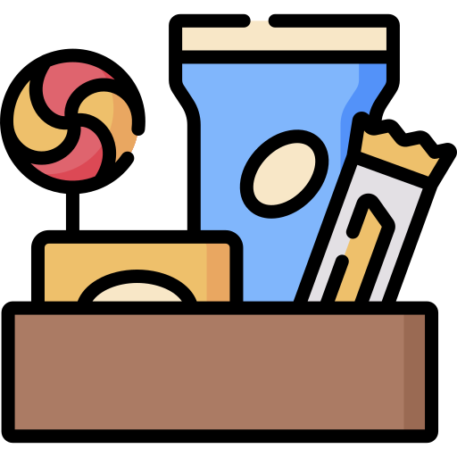 colorful icon of different snacks

Icon from flaticon.com