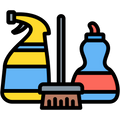 Colorful cleaning supply bottles with a broom icon

Icon from flaticon.com