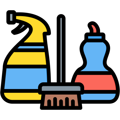 Colorful cleaning supply bottles with a broom icon

Icon from flaticon.com