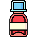 Colorful icon of a cough syrup bottle with a label on a white background

Icon from flaticon.com