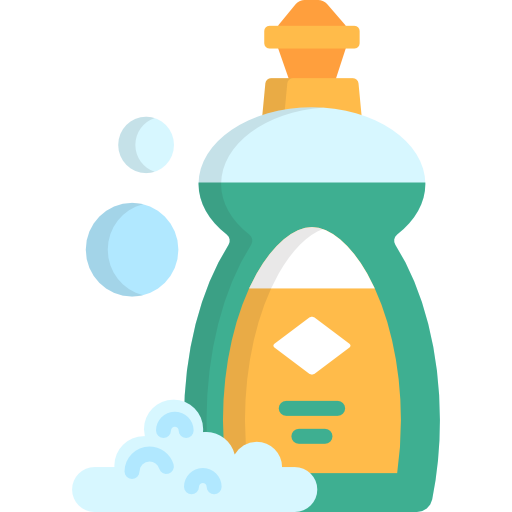 Illustration of a green and orange dish soap bottle with bubbles on a white background

Icon from flaticon.com