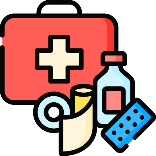 Icon of a first aid kit with medical supplies on a white background

Icon from flaticon.com