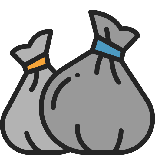 icon of garbage, trash bags with blue and yellow ties

Icon from flaticon.com