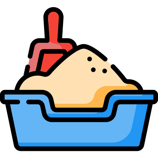 Icon of a cat litter box with sand and a scoop on a white background

Icon from flaticon.com