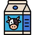 Blue and white milk carton with a cow on it.

Icon from magnific.com