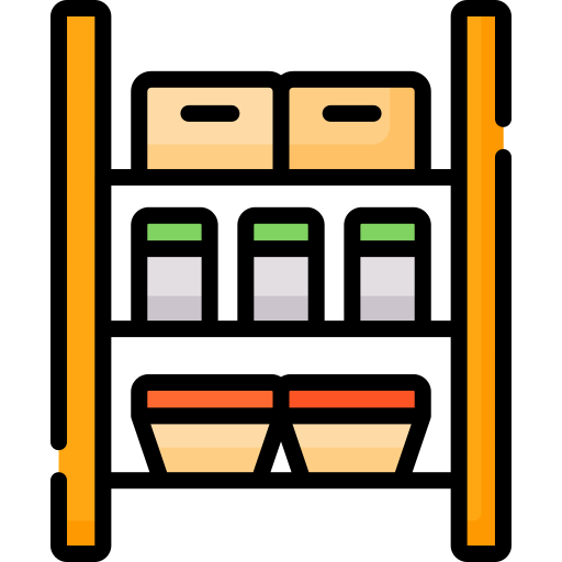 Illustration of a wooden shelf with boxes and jars on a white background

Icon from flaticon.com