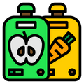 Two colorful squeeze pouches, one green with an apple icon and one yellow with a carrot icon, on a white background.

Icon from flaticon.com