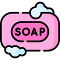 Pink soap bar with 'SOAP' text and bubbles on a white background

Icon from flaticon.com