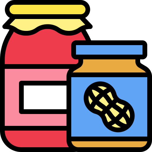 Two jars, one pink with a label and one blue with a peanut icon, on a white background.

Icon from magnific.com