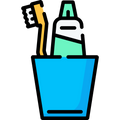 Illustration of a blue cup with a toothbrush and toothpaste tube inside on a white background

Icon from flaticon.com