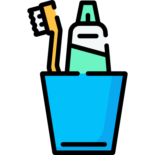 Illustration of a blue cup with a toothbrush and toothpaste tube inside on a white background

Icon from flaticon.com