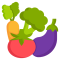 Illustration of colorful vegetables including a carrot, broccoli, tomato, and eggplant on a white background.

Icon from flaticon.com