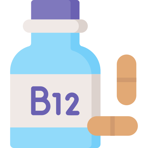 Vitamin B12 supplement bottle with two tablets on a white background

Icon from flaticon.com
