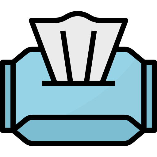 Icon of a baby wipe package with wipes peeking out, represented in a stylized manner.

Icon from flaticon.com